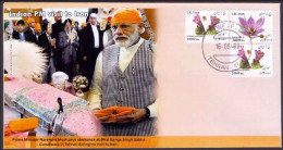 IRAN 2016 Prime Minister,India Narendra Modi,Obeisance At Bhai Ganga Singh, Gurudwara,Sikh,Sp Cover (**) RARE - Irán