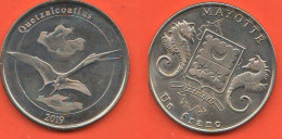 Mayotte 1 Franc 2019 Token Nickel Coin Quetzalcoatlus Territoires D'outre-mer Fantasy Currency - Errores Y Curiosidades