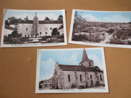 Lot 3 Cartes ECHASSIERES - L'Eglise, Les Mines De Montmains, Cour Et Façade Chateau Beauvoir - Other & Unclassified