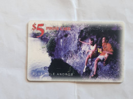 BAHAMAS-(BS-BAT-0016a)-Blue Hole Andros-(11)-($ 5.00)-(5-806166)-used Card+1card Prepiad Free - Bahamas