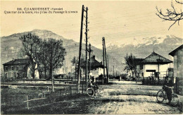 2553 - Savoie -  CHAMOUSSET  -  QUARTIER DE LA GARE - LE PASSAGE A NIVEAU    Circulée En 1922 - Other & Unclassified