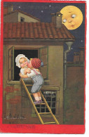 Illustrator - E. Colombo -  Children, Enfants, Bambini, Romance, Moon With Face, Luna Con La Faccia, Lune Avec Visage - Colombo, E.