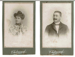 NIMES ( 30 ) - PHOTOGRAPHIES C D V  De CHATEAUNEUF à Nimes - Portrait Couple - Fin 19ème - Ancianas (antes De 1900)