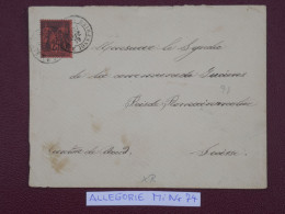 FRANCE BELLE  LETTRE ASSEZ RARE   1879  AV JOSEPHINE PARIS A ROMAINMOTIER SUISSE   +SAGES N°91 +AFF. INTERESSANT . DP8 - 1877-1920: Semi-Moderne