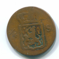 1/4 STUIVER 1825 SUMATRA NETHERLANDS EAST INDIES Copper Colonial Coin #S11664.U.A - Niederländisch-Indien