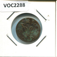 1734 HOLLAND VOC DUIT NIEDERLANDE OSTINDIEN NY COLONIAL PENNY #VOC2288.7.D.A - Niederländisch-Indien