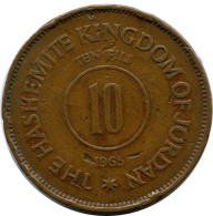 10 FILS 1385-1965 JORDANIA JORDAN Islámico Moneda #AR004.E.A - Giordania