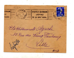 Lettre Flamme Dinan Joyau Bretagne Sur Muller - Mechanical Postmarks (Advertisement)