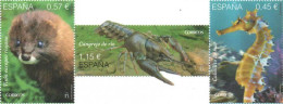 Spain Espagne Spanien 2016 Rare Fauna Set Of 3 Stamps In Strip MNH - Neufs