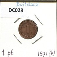1 PFENNIG 1971 F BRD DEUTSCHLAND Münze GERMANY #DC028.D.A - 1 Pfennig