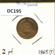 2 PFENNIG 1965 F BRD ALEMANIA Moneda GERMANY #DC195.E.A - 2 Pfennig