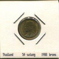 50 SATANGS 1988 THAILAND Coin #AS001.U.A - Tailandia