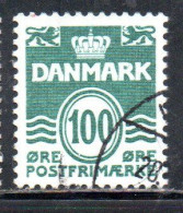 DANEMARK DANMARK DENMARK DANIMARCA 1979 1982 1981 WAVY LINES AND NUMERAL OF VALUE 100o USED USATO OBLITERE' - Usado
