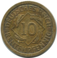 10 RENTENPFENNIG 1924 F ALLEMAGNE Pièce GERMANY #AE362.F.A - 10 Renten- & 10 Reichspfennig