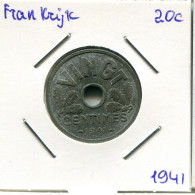 20 CENTIMES 1941 FRANKREICH FRANCE Französisch Münze #AM840.D.A - 50 Centimes