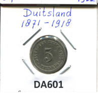 5 PFENNIG 1907 A GERMANY Coin #DA601.2.U.A - 5 Pfennig