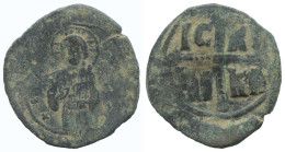 JESUS CHRIST ANONYMOUS CROSS Ancient BYZANTINE Coin 9.7g/33mm #AA633.21.U.A - Byzantine
