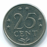 25 CENTS 1971 ANTILLES NÉERLANDAISES Nickel Colonial Pièce #S11515.F.A - Nederlandse Antillen