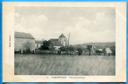 PORCHEVILLE Vue Panoramique ( Clocher Eglise ) Dos Vert - Ecrite * Edition Gaulard - Porcheville