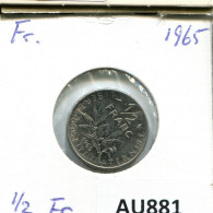 1/2 FRANC 1965 FRANKREICH FRANCE Französisch Münze #AU881.D.A - 1/2 Franc