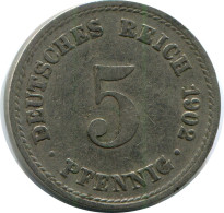5 PFENNIG 1902 A ALEMANIA Moneda GERMANY #DB181.E.A - 5 Pfennig