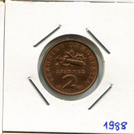 2 DRACHMES 1988 GREECE Coin #AK370.U.A - Griekenland