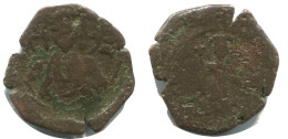 FOLLIS Auténtico ORIGINAL Antiguo BYZANTINE Moneda 1.6g/19mm #AB401.9.E.A - Bizantinas