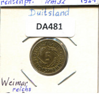 5 REICHSPFENNIG 1924 G GERMANY Coin #DA481.2.U.A - 5 Renten- & 5 Reichspfennig