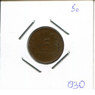 5 CENTIMES 1930 LUXEMBURG LUXEMBOURG Münze #AR675.D.A - Luxembourg