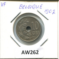 10 CENTIMES 1902 FRENCH Text BÉLGICA BELGIUM Moneda #AW262.E.A - 10 Cents