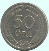50 ORE 1921 W SCHWEDEN SWEDEN Münze RARE #AC697.2.D.A - Svezia