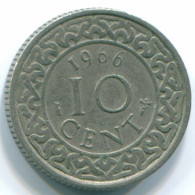 10 CENTS 1966 SURINAME NEERLANDÉS NETHERLANDS Nickel Colonial Moneda #S13236.E.A - Suriname 1975 - ...