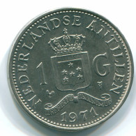 1 GULDEN 1971 ANTILLES NÉERLANDAISES Nickel Colonial Pièce #S11954.F.A - Niederländische Antillen
