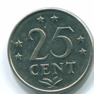 25 CENTS 1970 NETHERLANDS ANTILLES Nickel Colonial Coin #S11414.U.A - Antille Olandesi
