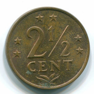 2 1/2 CENT 1970 NETHERLANDS ANTILLES CENTS Bronze Colonial Coin #S10470.U.A - Netherlands Antilles