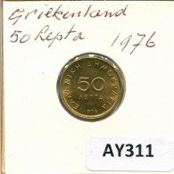 50 LEPTA 1976 GRIECHENLAND GREECE Münze #AY311.D.A - Griekenland