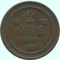 2 ORE 1898 SUÈDE SWEDEN Pièce #AC933.2.F.A - Suède