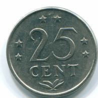 25 CENTS 1971 ANTILLES NÉERLANDAISES Nickel Colonial Pièce #S11599.F.A - Antilles Néerlandaises