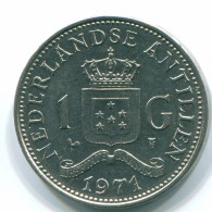 1 GULDEN 1971 ANTILLES NÉERLANDAISES Nickel Colonial Pièce #S11932.F.A - Antille Olandesi