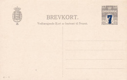 Dänemark Brevkort Med Betald Svar 7 Auf 3  öre Ungelaufen - Postal Stationery