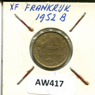 10 FRANCS 1952 B FRANCIA FRANCE Moneda #AW417.E.A - 10 Francs