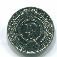 10 CENTS 1991 ANTILLES NÉERLANDAISES Nickel Colonial Pièce #S11347.F.A - Antillas Neerlandesas