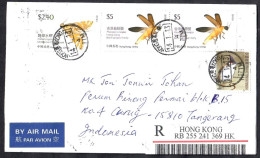 Hong Kong 2013 Register Cover To Indonesia With Recipt - Lettres & Documents