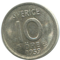 10 ORE 1959 SCHWEDEN SWEDEN SILBER Münze #AD031.2.D.A - Svezia