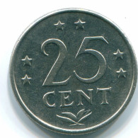25 CENTS 1971 NIEDERLÄNDISCHE ANTILLEN Nickel Koloniale Münze #S11533.D.A - Antillas Neerlandesas