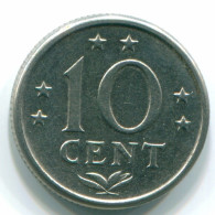 10 CENTS 1974 ANTILLES NÉERLANDAISES Nickel Colonial Pièce #S13536.F.A - Antille Olandesi