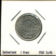 1 FRANCS 1968 SCHWEIZ SWITZERLAND Münze #AS486.D.A - Sonstige & Ohne Zuordnung