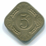 5 CENTS 1967 NETHERLANDS ANTILLES Nickel Colonial Coin #S12454.U.A - Nederlandse Antillen