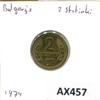 2 STOTINKI 1974 BULGARIA Coin #AX457.U.A - Bulgarije