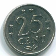 25 CENTS 1971 ANTILLAS NEERLANDESAS Nickel Colonial Moneda #S11566.E.A - Nederlandse Antillen